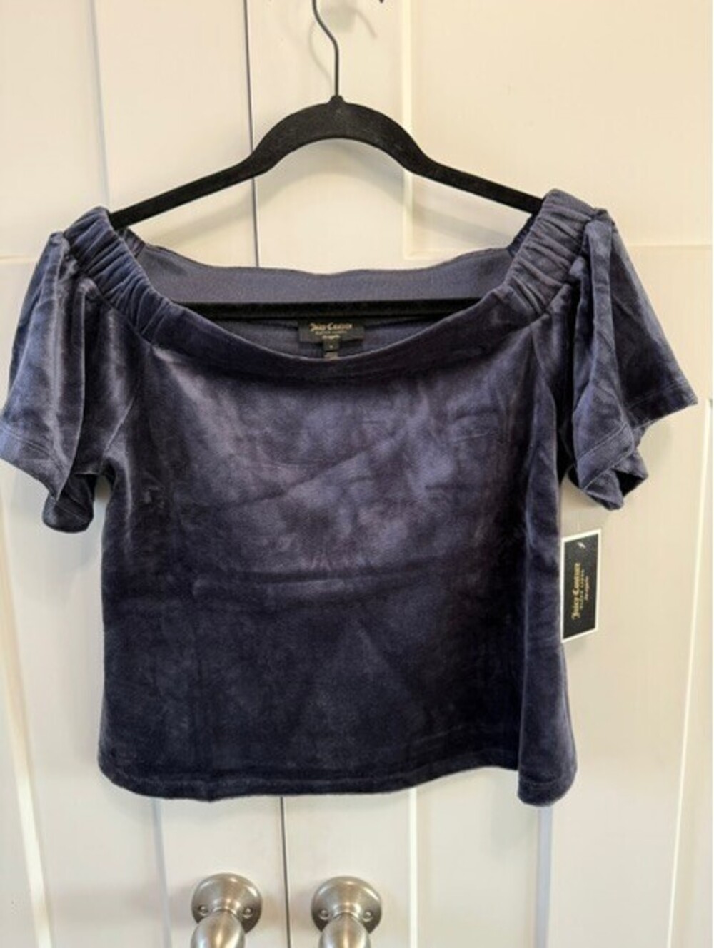NWT Juicy Couture velour off the shoulder top size small